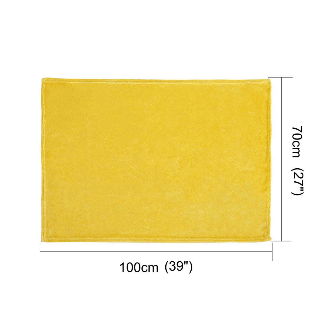 Unique Bargains Fuzzy Plush Flannel Fleece Throw Blanket Yellow 27" x 40"