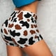 thumbnail image 4 of Fotbe Brown Black Cow Shorts Sin Costuras – Shorts Deportivos de Cintura Alta para Mujer, Elásticos para Gimnasio, Yoga, Running o Ciclismo-Medium, 4 of 8