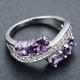 thumbnail image 1 of Fiudx Anillo de Diamantes, Elegante Banda de Acero Inoxidable, Anillo con Piedras Preciosas Brillantes Incrustadas, Versátil para Ocasiones Especiales, Regalo de Cumpleaños o Navidad, Material de Alt, 1 of 6