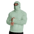 thumbnail image 4 of Men's Sun Protection Hoodie with Balaclava Face Mask UPF 50+ UV Long Sleeve Shirt Men Rash Guard Performance Fishing Hiking Shirt with Thumbholes Green, 4 of 8