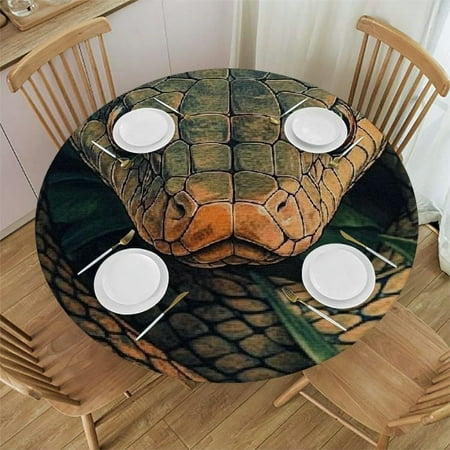 

Patifu Cobra Leaves Round Tablecloth | Stain-Resistant and Washable | Ideal for Indoor and Outdoor Use | 100% Polyester Tablecloths Table Cover 42 -46