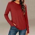 thumbnail image 2 of Bxsruta Womens Long Sleeve Tops Crewneck Pullover Shirts Basic Tee Casual Athletic Tops, 2 of 8