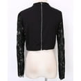 thumbnail image 6 of Douhoow Women Summer Elegant Lace Crochet Crop Top Long Sleeve Slim Blouse, 6 of 7