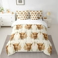 thumbnail image 3 of Manfei Highland Cattle 7-Piece Bedding Comforter Set, Vibrant Orange Groovy King Bedding Sets, Rustic Farmhouse Animal Reversible Bed Sheets, Luxury Bedroom Decor, 3 of 8