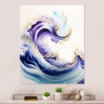 thumbnail image 2 of Designart Blue, Gold And Purple Splash Paint II Canvas Wall Art, 2 of 5