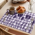 thumbnail image 3 of Purple Tulip Placemats Set of 1, Purple Flower Silhouette Non-Slip Place Mats Washable Table Mats for Kitchen Dining Table Decorations Indoor/Outdoor, 3 of 9