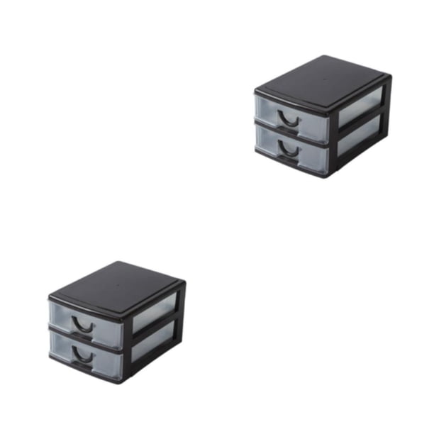 Cateissary Caja organizadora de escritorio Solución de almacenamiento compacta y versátil Organizador Cajón de almacenamiento Caja de 2 capas marrón 2piezas