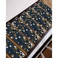 thumbnail image 7 of Stair Treads for Wooden Steps,Yellow Flower Peel Stick Stair Treads with Adhesive,Japanese Style Floral Leaf Textured Navy Blue Non Slip Indoor Stairs Runner Rugs Mats for Elders Dogs 8"x30" 10PCS, 7 of 7