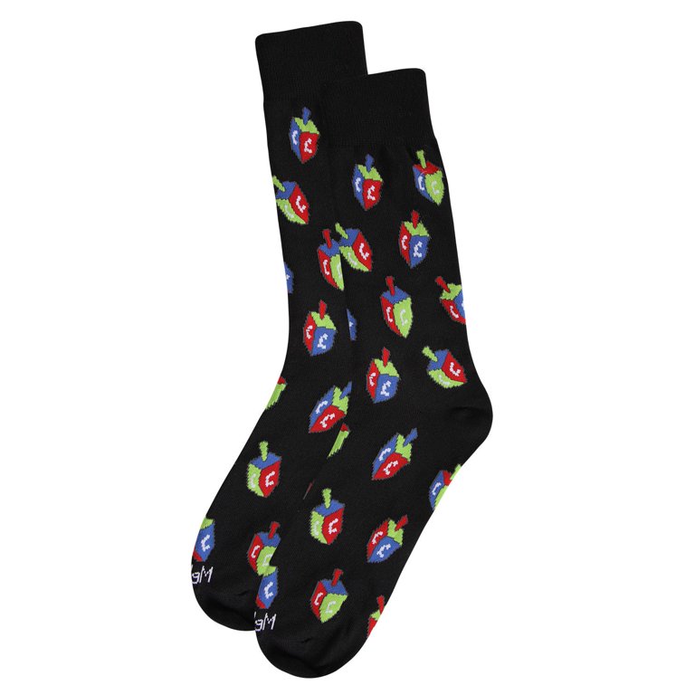 Colorful Hanukkah Dreidel Novelty Crew Socks photo 6