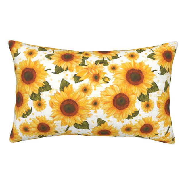 Balery Yellow Polka Dot Sunflower Funda de Cojín Estampada, Regalos para Mujeres, Regalos de Amor para Ella, Regalos para Novia o Esposa, Funda de Almohada-20"x30"