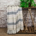 thumbnail image 4 of Parkland Collection Transitional Stripes Beige Rectangle 50" x 60" Throw, 4 of 4
