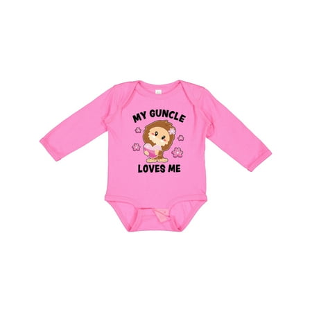 

Inktastic My Guncle Loves Me with Bigfoot Gift Baby Girl Long Sleeve Bodysuit