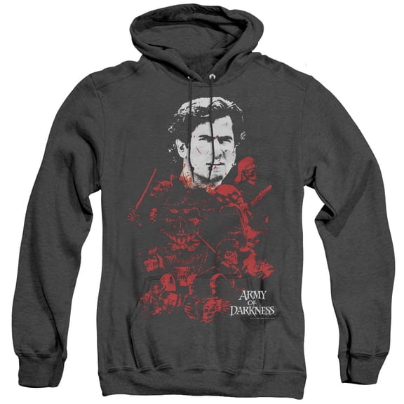 Mgm Army Of Darkness Pile Of Baddies Adult Heather Hoodie Sweatshirt Black