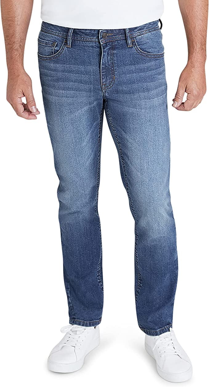 IZOD Men's Jeans - Comfort Stretch Denim Straight Leg Relaxed Fit Jeans ...