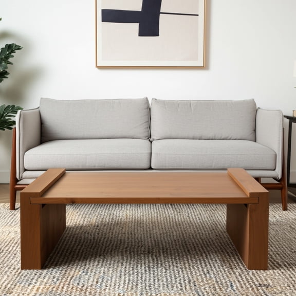HomeRoots 596407 48 in. Natural Solid Wood Sled Coffee Table