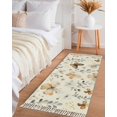 thumbnail image 3 of Area Rug with Tassels 2' x 5', Spring Butterfly Flower Leaves Kitchen Runner Rug for Hallway Bedroom Throw Rugs, Vintage Floral Seamless Soft Door Mat for Bathroom Entrance Living Room, 3 of 9