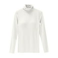 thumbnail image 1 of WRKEKC Hauts à Manches Longues pour Femmes Col Roulé Coton avec Coussinets Intégrés Couleur Unie Haut à Manches Longues pour Femmes Chemise Décontractée Confortable et Supportive, 1 of 3