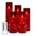 thumbnail image 1 of Velas LED sin llama kakoya con temporizador, 5 unidades, rojas, 1 of 6