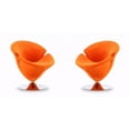 thumbnail image 1 of Manhattan Comfort Chaise d'Appoint Pivotante en Velours Orange Tulipe et Chrome Poli (Ensemble de 2), 1 of 2
