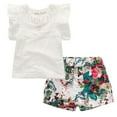 thumbnail image 3 of Lovebay Kids Girls Outfits Set Floral shirt + Shorts Summer Clothes, 3 of 8