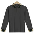 thumbnail image 1 of pstuiky manga larga de hombre, Blusa informal holgada de color liso con botones y manga larga para hombre, con cuello vuelto y solapa salir tops l, 1 of 4