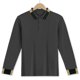 thumbnail image 1 of pstuiky camisas de manga larga para hombre, Blusa informal holgada de color liso con botones y manga larga para hombre, con cuello vuelto y solapa Tops de hombre xl, 1 of 4