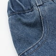 thumbnail image 6 of LYMAYTER 5-14Y Girls Denim Casual Short Skirt Solid Ruffle Hem Regular Fit Stretch Waist Children Wear, 6 of 8