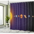 thumbnail image 4 of Ambesonne Astronomy Shower Curtain, Solar System Cartoon Sun, 69"Wx84"L, Indigo and Multicolor, 4 of 4