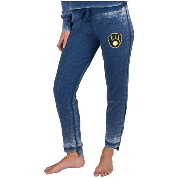 Women's Concepts Sport Navy Milwaukee Brewers Resurgence Waffle Knit Pants