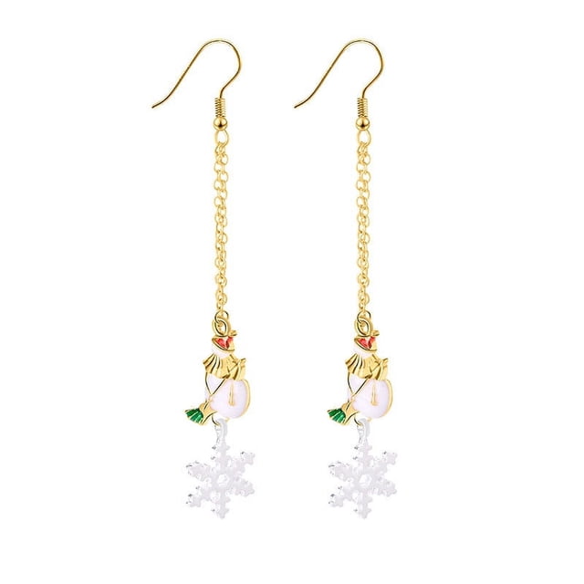 Fiudx Cristal, Elegante, Modal y Gota, Cómodo y Inoxidable, Ideal Como Regalo Navideño, Joyería Festiva para Mujer, Ideal para Fiestas Navideñas, Incluye 1 Par.