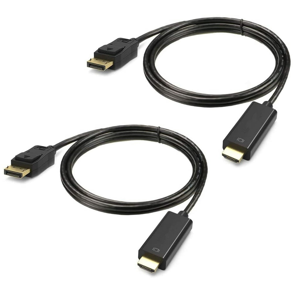 Dp To Hdmi Cable 6ft 2 Pack Gold Plated Displayport To Hdmi Cable