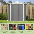 thumbnail image 5 of Patiowell 6 x 4 ft. Outdoor Metal Storage Shed, Galvanized Steel Garden Tool Shed with Double Lockable Doors for Backgard Patio Lawn, Gray, 5 of 7