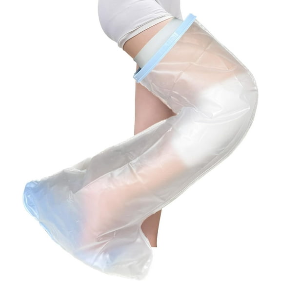 Adults Leg Cast Cover for Shower Extra Large with Non-Slip Padding Bottom, Waterproof Foot Cast Protector Shower Boot for Plus Size Foot Casts Orthopedic Boots, Toe Bunion Post Surgery Bandage Wrap