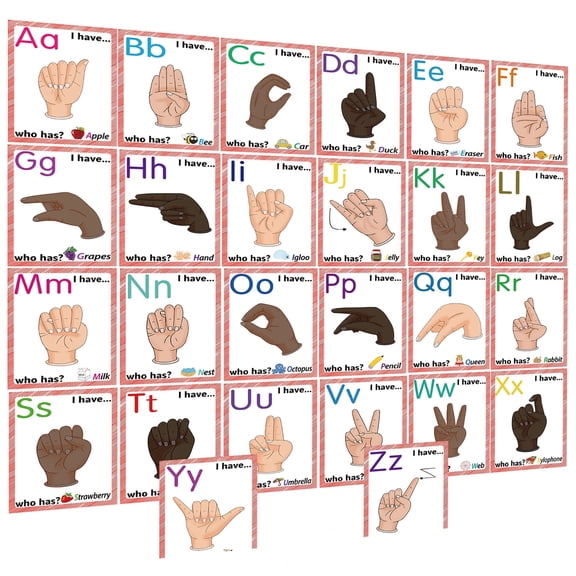 ASL Flash Cards for Kids&Teachers, 26 American Sign Language Learning Kit with Gestures,Alphabet,Numbers,Sight Words,Montessori ASL bundle for homeschool supplies, Beginners,Kids,Teen& Adults