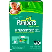 Pampers - Natural Aloe Baby Wipes, Count 720, Refill