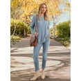 thumbnail image 5 of OALUXE Long Sleeve Shirts for Women Dressy Casual Tunic Tops Crewneck Side Split Lightweight Pullover Sweaters, 5 of 7