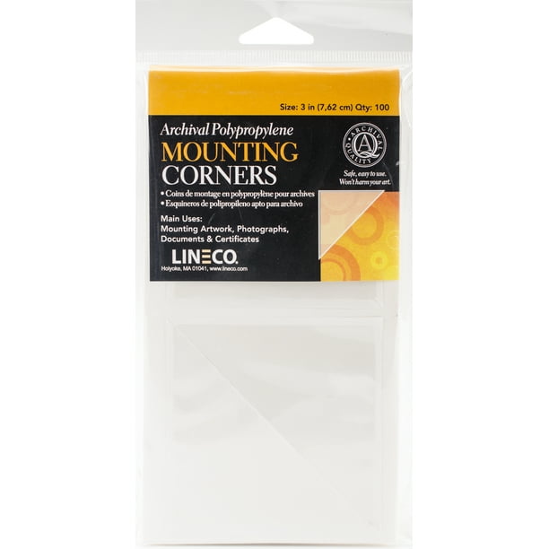 Polypropylene Photo Mounting Corners 100/PkgClear 3"