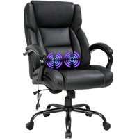 BestOffice Big and Tall Office Chair 500lb Wide PU Leather Massage Adjustable Ergonomic Task Chair(Black)