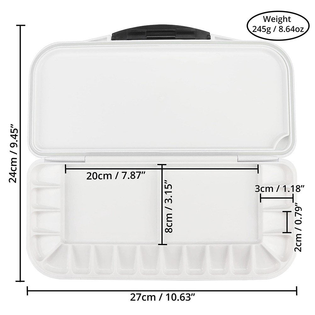 18 Wells Paint Storage Box, Empty Watercolor Palette Folding Paint Case With Cover Painting Palette For Watercolor Gouache Acrylic