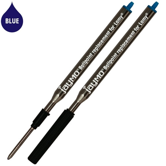Jaymo Replacement for Lamy M16 1200152 - Measures 4.17 in / 106 mm Long - Ballpoint Pen Refill - 2 Blue