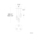 thumbnail image 5 of Schonbek Beyond Bpd20203oh Martini 12" Wide Led Optic Haze Crystal Three Light Pendant -, 5 of 6