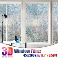 3D Window Glass Films Privacy Film Static Cling Decorative Sticker 80x18 inch