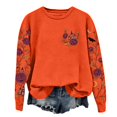 thumbnail image 4 of Women Halloween Floral Graphic Sweatshirt JIANLAI Crew Neck Long Sleeve Moon Rose Leaf Print Pullover Casual Autumn Fall Holiday Tops, 4 of 7