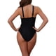 thumbnail image 3 of INSPIRE CHIC Conjunto de Bikini Monokini de Bloque de Color para Mujeres, Traje de Baño de 1 Pieza con Anillo en O y Lazos Lateral, Traje de Baño Strappy Grande Negro Naranja Fluorescente, 3 of 5