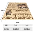 thumbnail image 5 of 60th Wedding Anniversary Blanket Gifts for Couple Parents Ideas 60"x50", 5 of 7