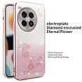 thumbnail image 3 of KADEM For OnePlus Ace 3 Pro 5G Case Dragonfly Kickstand TPU Flowers Glitter Phone Cover - Blue, 3 of 5