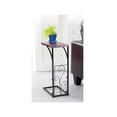 thumbnail image 5 of ETNA Products Adjustable Height Sofa Side End Table - Brown Wood Top, Black Metal Scroll Design - C-Shaped TV Tray Slides Up to Couch, Chair, Recliner, 5 of 5
