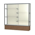 thumbnail image 6 of Waddell 573PB-BZ-SS Monarch 72 x 72 x 16 in. Silver Swirl Base Lighted Floor Display Case, Plaque Back - Dark Bronze, 6 of 7
