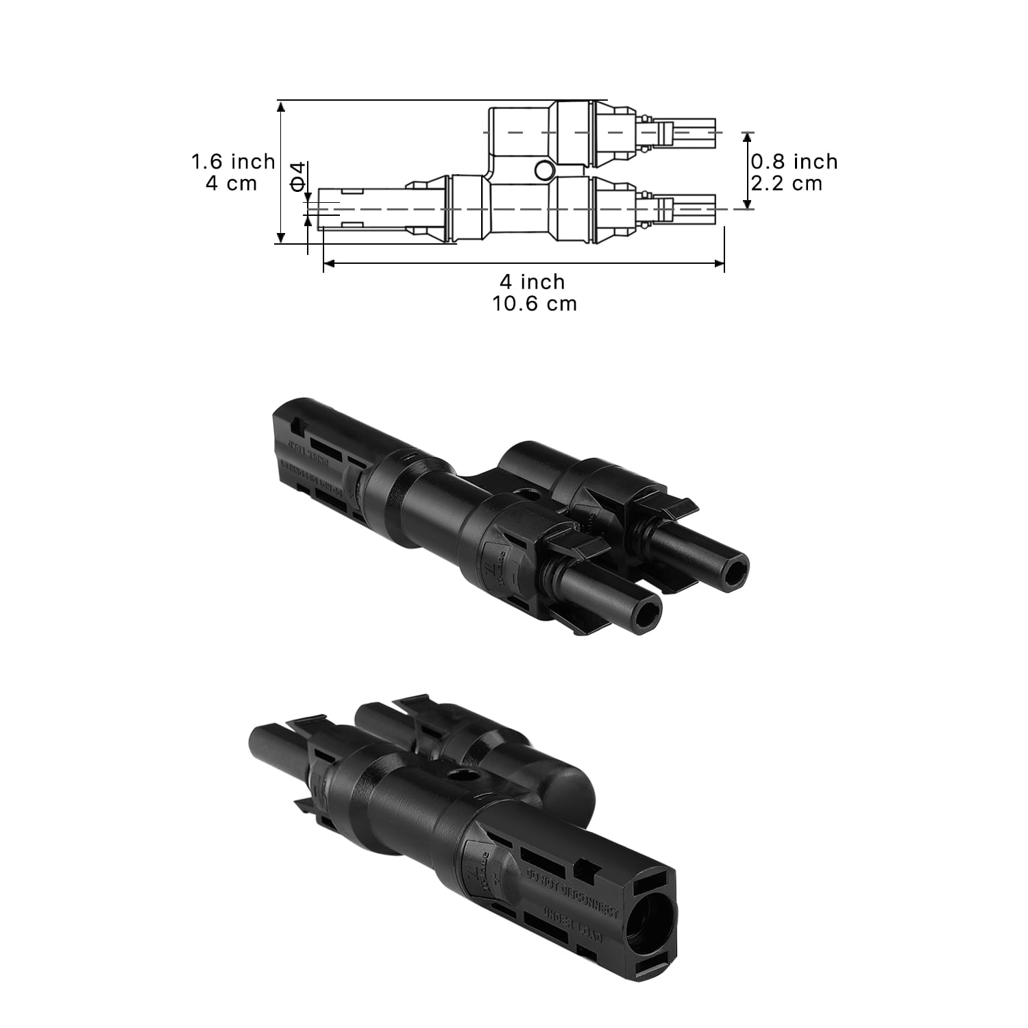 12AWG 1 Pair Solar MC4 Y Parallel Branch Connectors MFF&FMM Pair