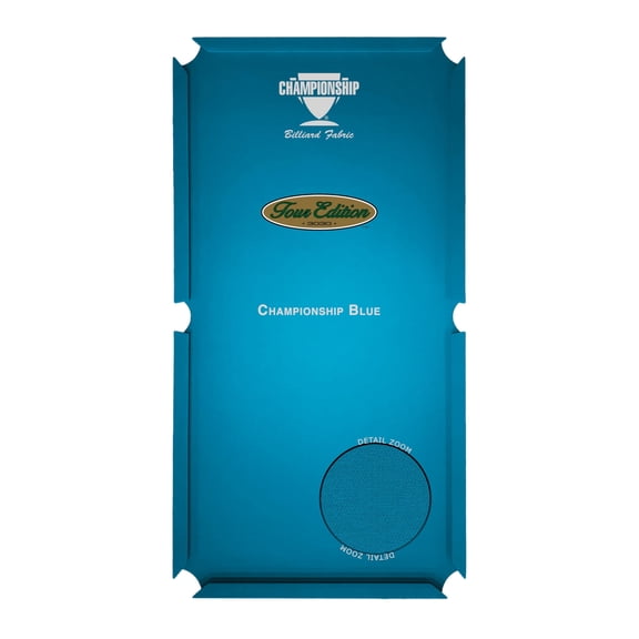 WS BILLIARDS, INC. Championship Tour Edition 3030 Pool Table Cloth Replacement Kit for 8 FT Pool Tables Billiard Table Felt with Horsehair Brush, Chalk, 6 Precut Rail Cloth Pieces (Championship-Blue)